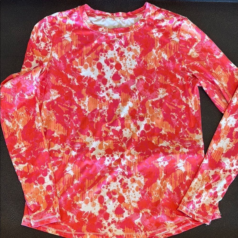 Silver Bait Red and Pink Graphic Long Sleeve Rashguard size Small